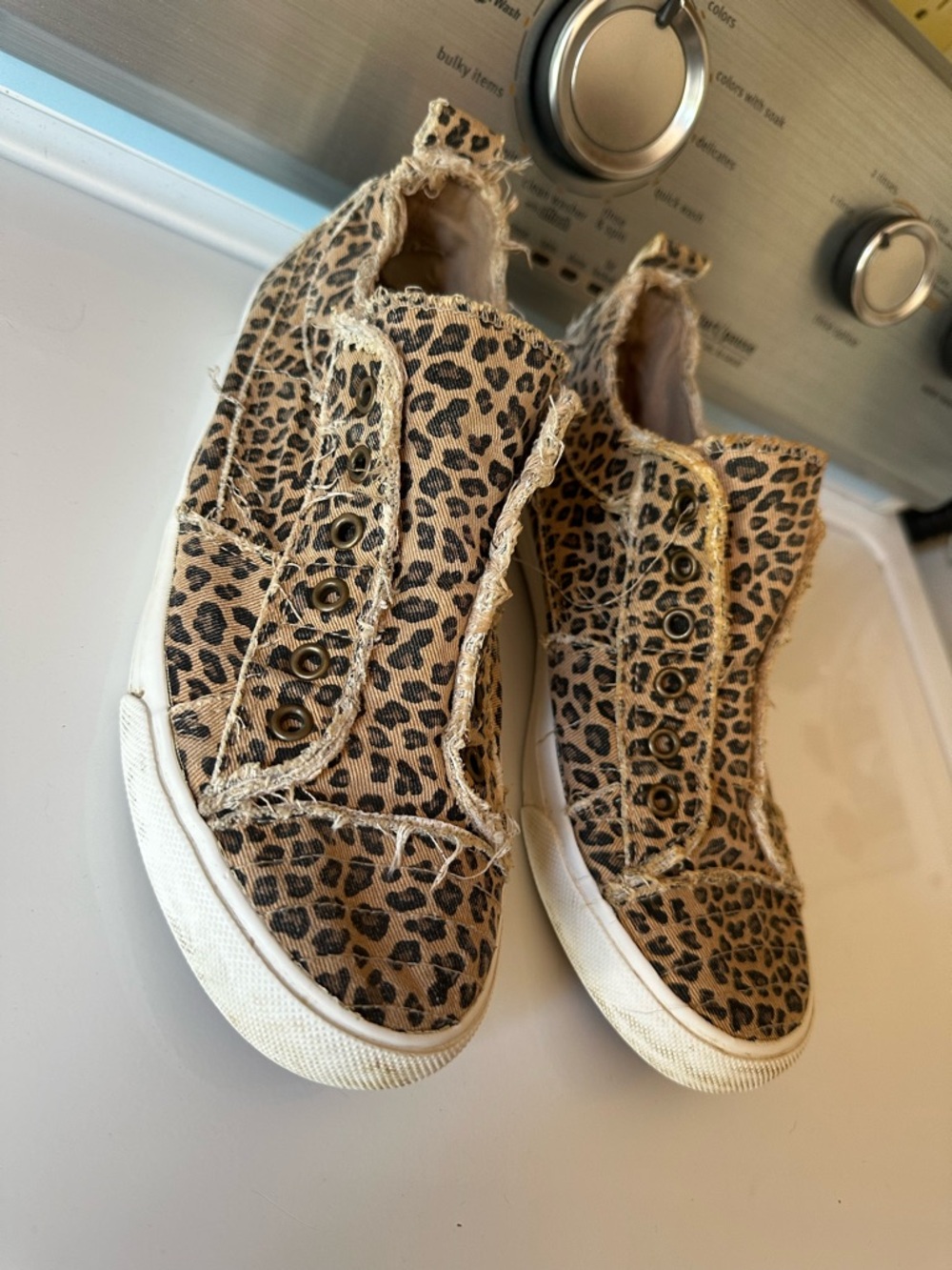 Yoki Leopard-Print Slip-On Sneakers in Tan and Black